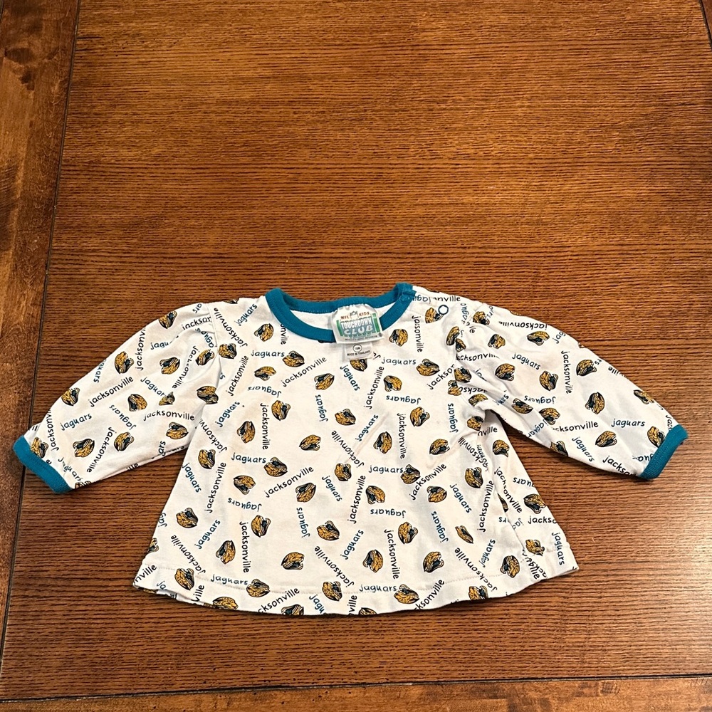 Jacksonville Jaguars Infant White & Teal Long-Sleeve Tee